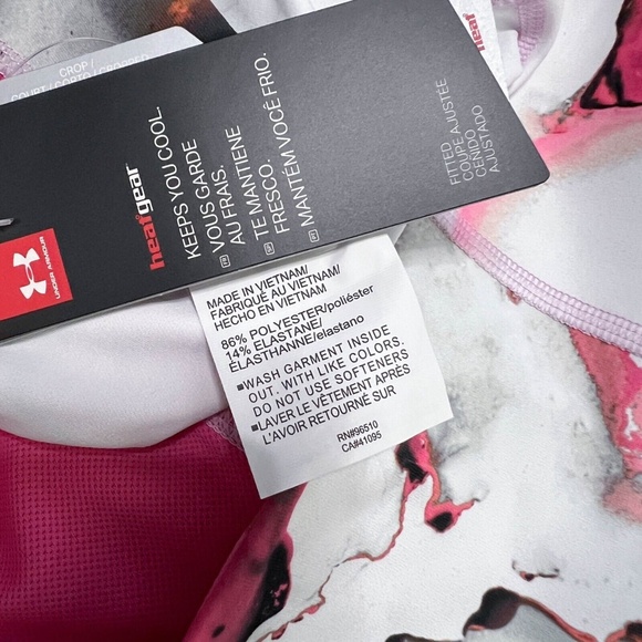 Under Armour Women Heatgear Training Crop Tight 1320551-634 Pink Grey NWT Size M - Picture 5 of 11